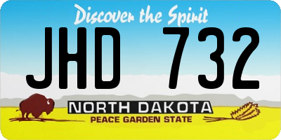ND license plate JHD732