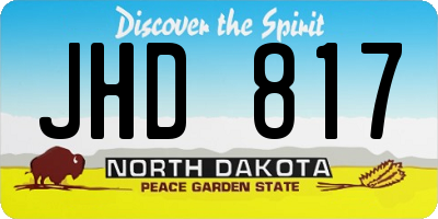 ND license plate JHD817