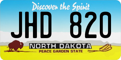 ND license plate JHD820