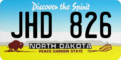 ND license plate JHD826