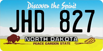 ND license plate JHD827