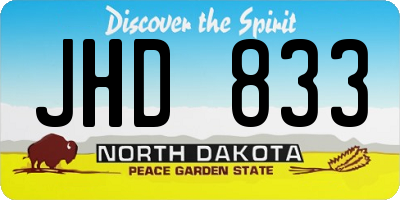 ND license plate JHD833