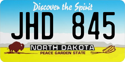ND license plate JHD845