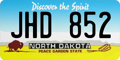 ND license plate JHD852