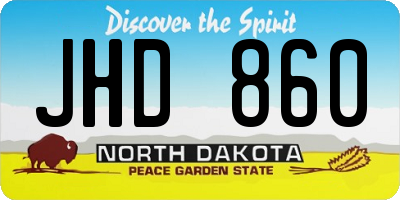 ND license plate JHD860