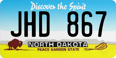 ND license plate JHD867