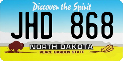 ND license plate JHD868