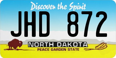 ND license plate JHD872