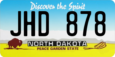 ND license plate JHD878