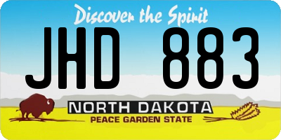 ND license plate JHD883