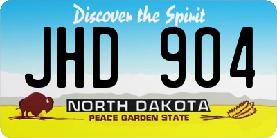 ND license plate JHD904