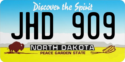 ND license plate JHD909