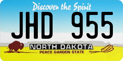ND license plate JHD955