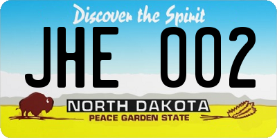 ND license plate JHE002