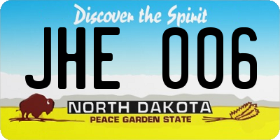 ND license plate JHE006
