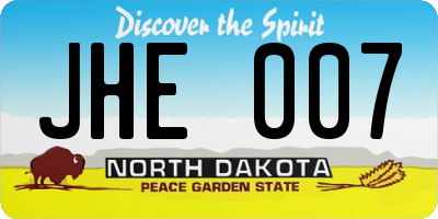 ND license plate JHE007