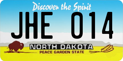 ND license plate JHE014