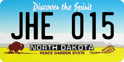 ND license plate JHE015
