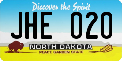 ND license plate JHE020
