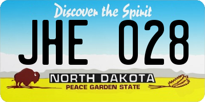 ND license plate JHE028