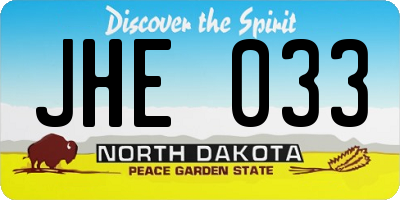 ND license plate JHE033