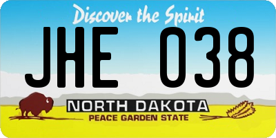 ND license plate JHE038