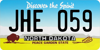 ND license plate JHE059