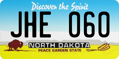 ND license plate JHE060