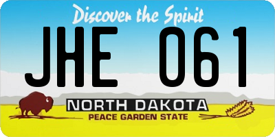 ND license plate JHE061