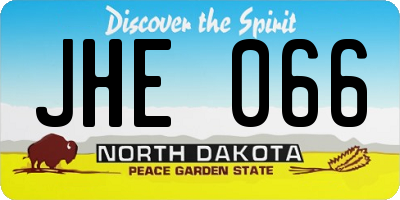 ND license plate JHE066