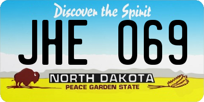ND license plate JHE069