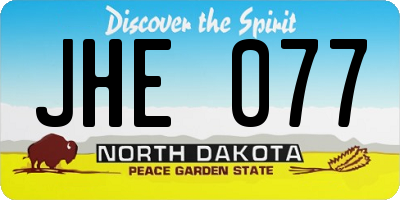 ND license plate JHE077
