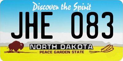ND license plate JHE083
