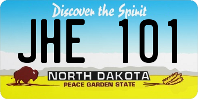 ND license plate JHE101