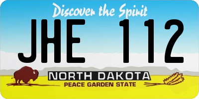 ND license plate JHE112