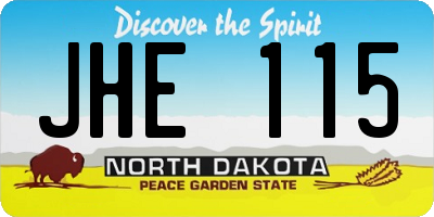 ND license plate JHE115