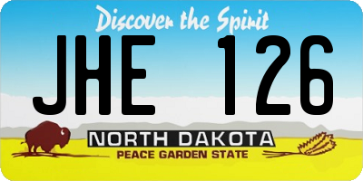 ND license plate JHE126