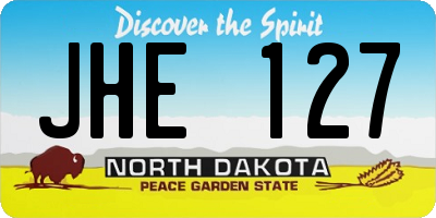 ND license plate JHE127