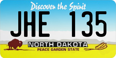 ND license plate JHE135