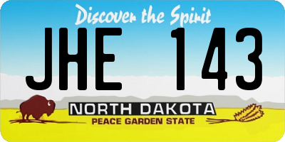 ND license plate JHE143