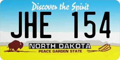 ND license plate JHE154