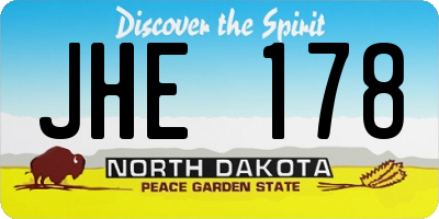 ND license plate JHE178