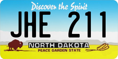 ND license plate JHE211