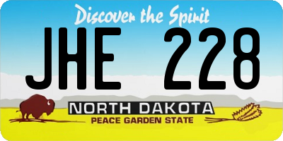 ND license plate JHE228