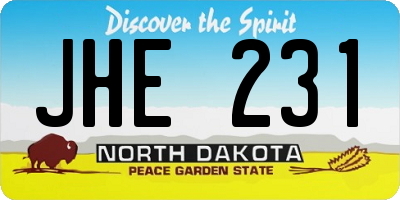 ND license plate JHE231