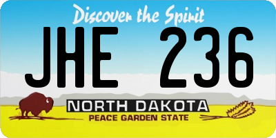 ND license plate JHE236