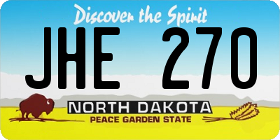 ND license plate JHE270