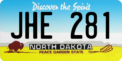 ND license plate JHE281