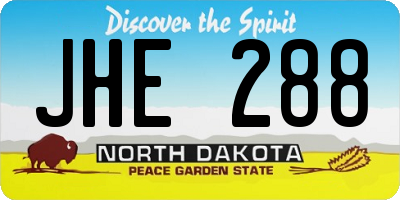 ND license plate JHE288