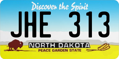 ND license plate JHE313